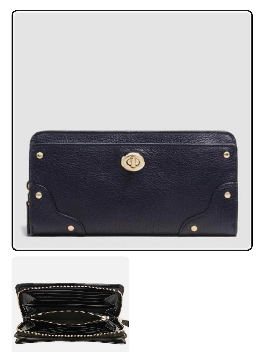 COACH Studded Mercer leather wallet in Black USED